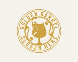 Golden Beer Glassware logo design