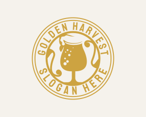 Golden Beer Glassware logo design