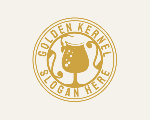 Golden Beer Glassware logo design