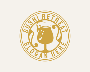 Golden Beer Glassware logo design