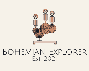 Bohemian Candle Lamp logo design