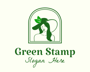 Green Nature Woman logo design