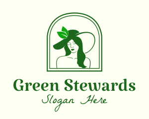 Green Nature Woman logo design