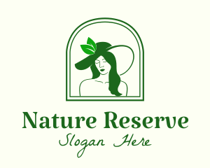 Green Nature Woman logo design