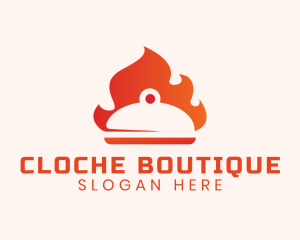 Gradient Flame Cloche logo design