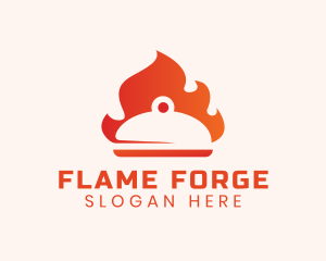 Gradient Flame Cloche logo design