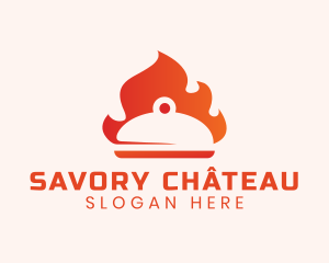 Gradient Flame Cloche logo design