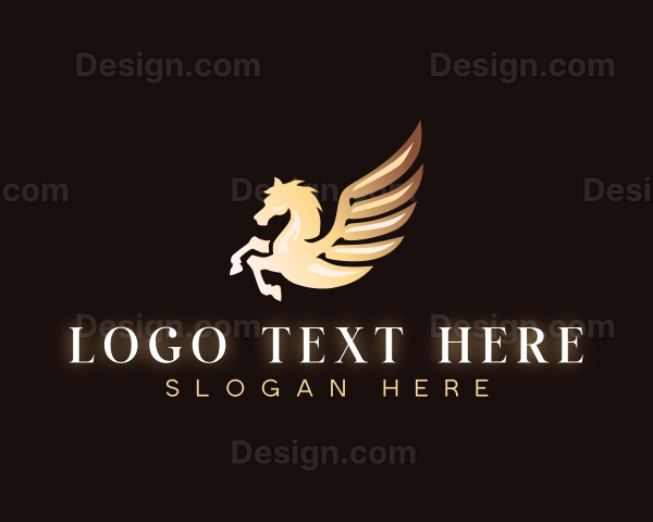 Luxury Wing Horse Pegasus Logo