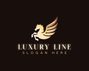 Luxury Wing Horse Pegasus logo design