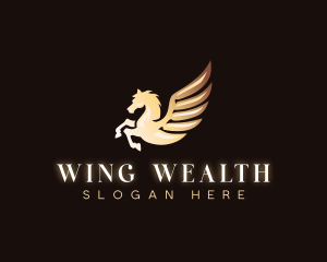 Luxury Wing Horse Pegasus logo design