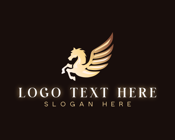 Luxury Wing Horse Pegasus logo