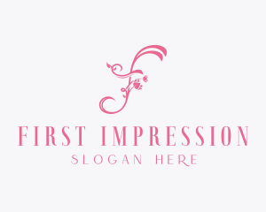 Floral Spa Letter F logo design