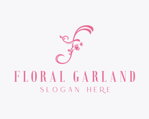 Floral Spa Letter F logo design