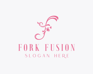 Floral Spa Letter F logo design