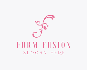 Floral Spa Letter F logo design