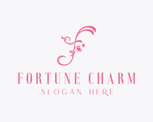 Floral Spa Letter F logo design