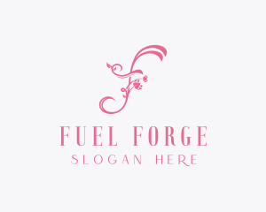 Floral Spa Letter F logo design