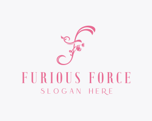 Floral Spa Letter F logo design