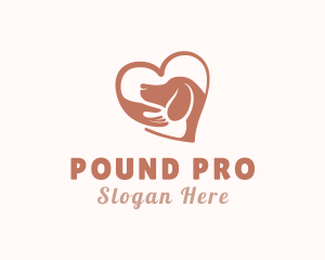 Dog Heart Hand logo design