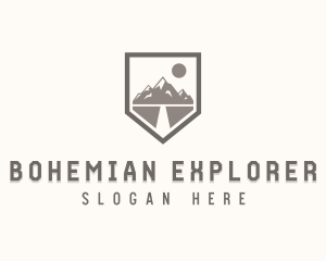 Mountain Hiking Explorer   logo design