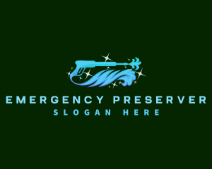 Water Wave Pressure Wash logo design