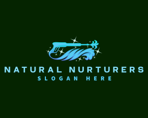 Water Wave Pressure Wash logo design