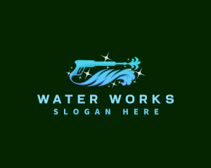 Water Wave Pressure Wash logo design