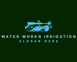 Water Wave Pressure Wash logo design