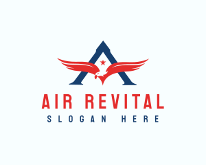 American Eagle Bird Letter A  logo design