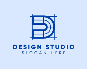 Architecture Construction Blueprint Letter D logo