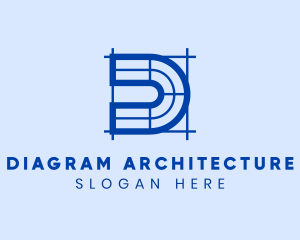 Architecture Construction Blueprint Letter D logo