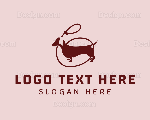 Daschund Dog Leash Logo