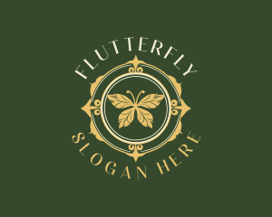 Elegant Butterfly Ornate logo design