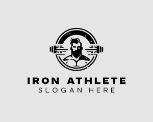 Male Athletic Weightlifter logo design