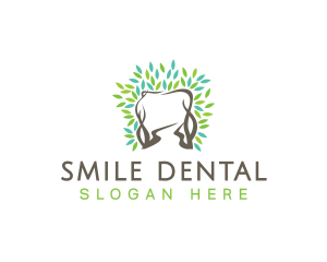 Tooth Tree Leaves logo design