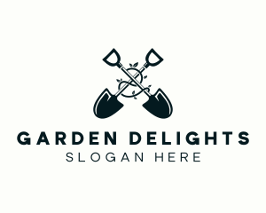 Gardening Plant Leaf Shovel logo design