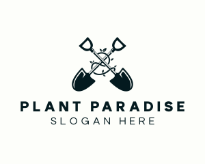 Gardening Plant Leaf Shovel logo design