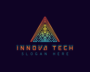 Cyber Tech Triangle logo design