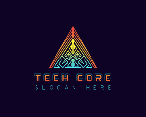 Cyber Tech Triangle logo design