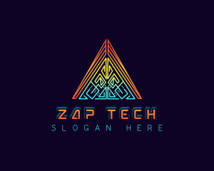 Cyber Tech Triangle logo design