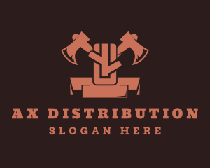 Wood Ax Lumberjack logo design