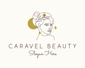 Woman Beauty Sparkle logo design