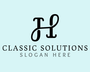 Classic Cursive Letter H logo design