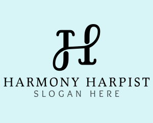 Classic Cursive Letter H logo design