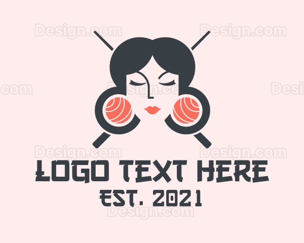 Japanese Geisha Sushi Logo