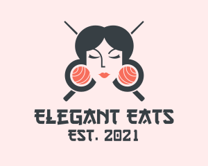 Japanese Geisha Sushi logo