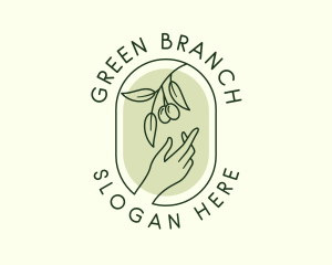 Olive Branch Gardening Hand logo design