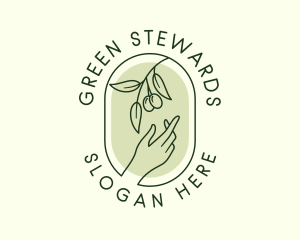 Olive Branch Gardening Hand logo design