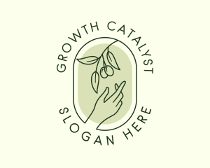 Olive Branch Gardening Hand logo design