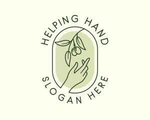 Olive Branch Gardening Hand logo design